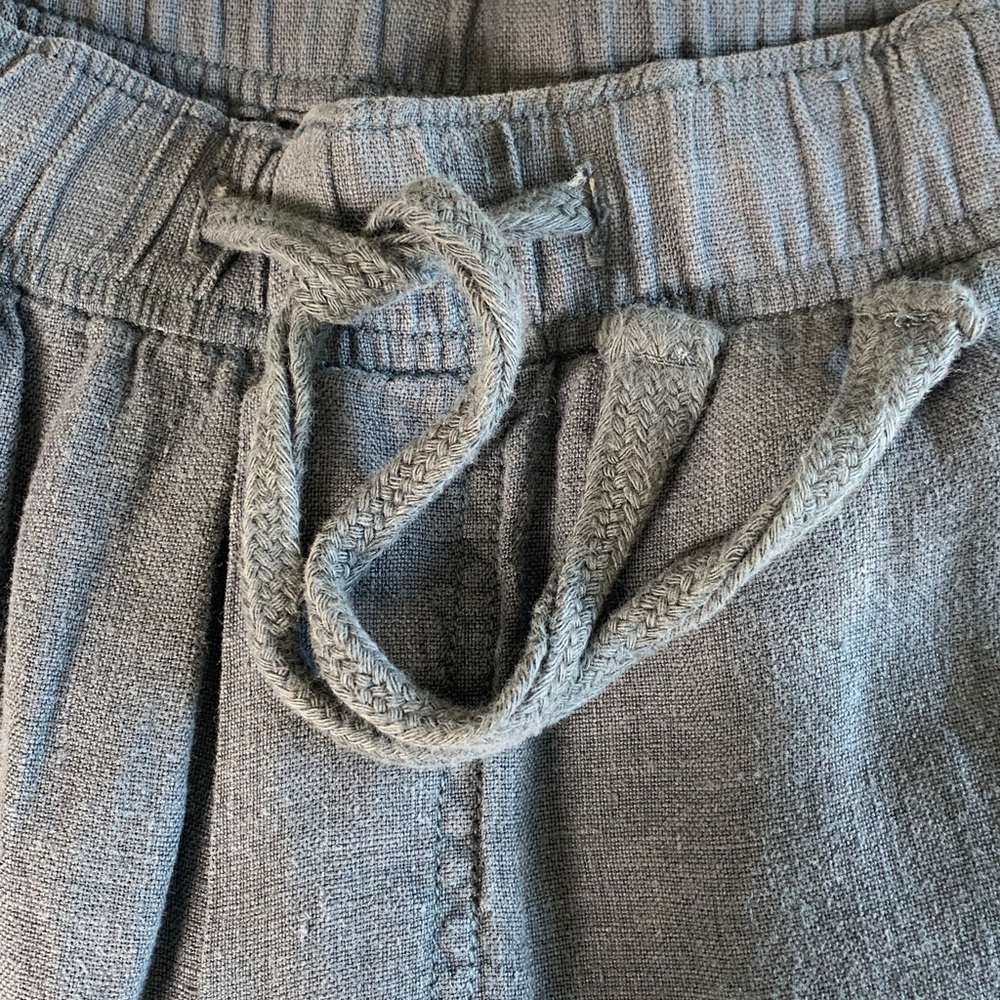 Faherty blue linen drawstring waist tapered leg pants size medium - Picture 6 of 11